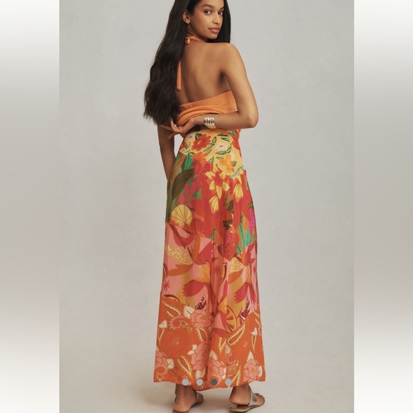 NWT FARM RIO X Anthropologie Floral Midi Skirt - Picture 4 of 11